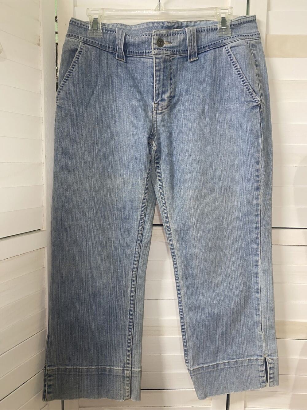 Vintage 90s Y2K Tommy Hilfiger Jeans Women’s 8 Blue Crop Pant Capris Wide Leg